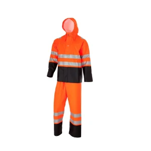 Regnsett - Spikaren jakke m/hette + selebukse HiVis, orange