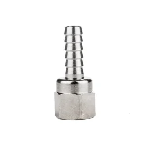 Slangenippel 1/4" (6,3mm) med mutter (1/4" FFL)