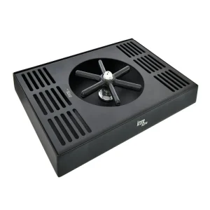 Matte Black Drip Tray 25cm x 18cm med rinser / spyler - Krome Dispense