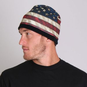 Knit Hat Sub Amarican Flag